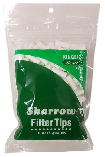 Sharrow Kingsize Menthol Tips - box containing 12 bags Filter Tips