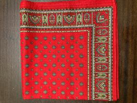 Snuff Handkerchief - Red Diamond Paisley