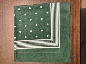 Snuff Handkerchief - Green Big Polka Dot