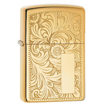 ZIPPO Lighter - Solid Brass With Motifs - Pipe Version -never Struck -1999  -nice